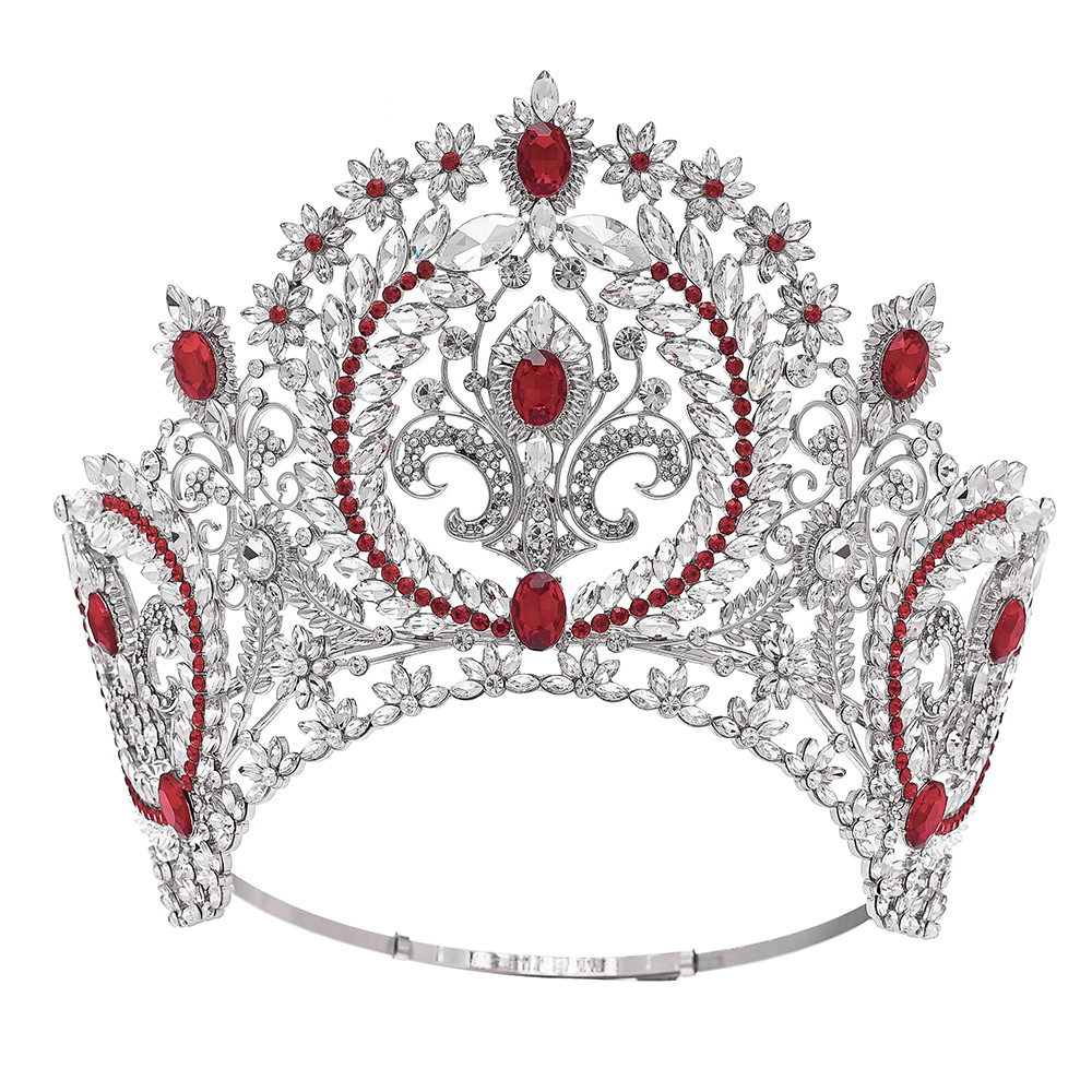 Miss Mundo Beauty Championship Crown Cross-border Bride Crown Espectáculo de escenario Tamaño ajustable Espectáculo de pasarela de alto nivel