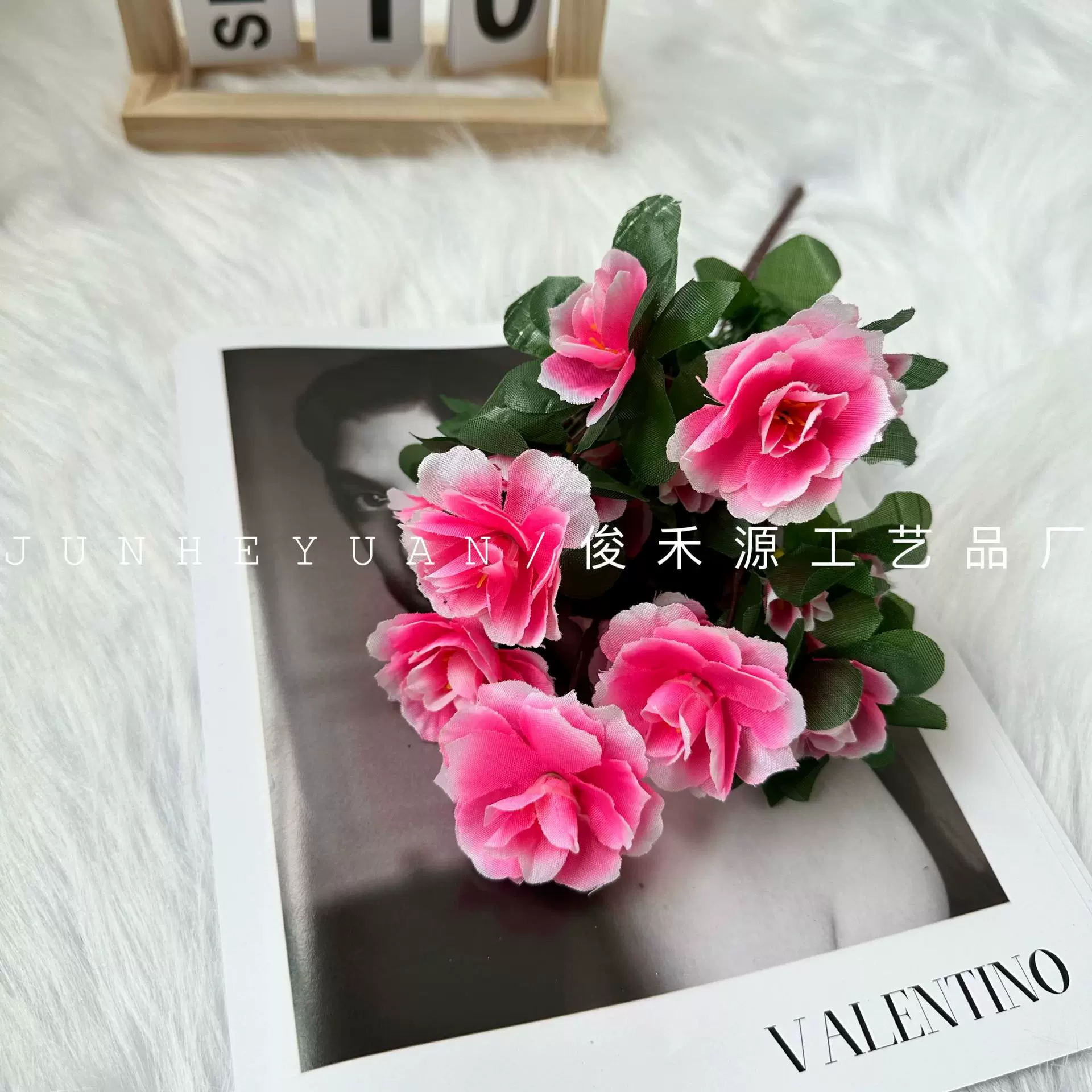 仿真杜鹃花   批发7叉小杜鹃假花客厅房地产商场户外花坛装饰工程