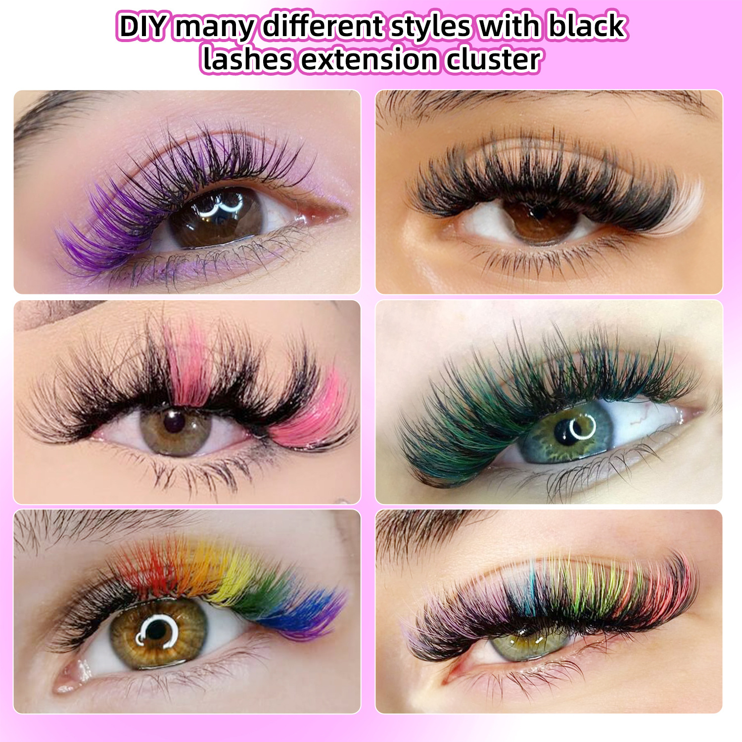 Grenziwwerschreidend nei 780 Cluster vun dichten D gekrëmmte Faarf Eenzelcluster falsch Wimperen Set 40D100DDIY segmentéiert Wimperen_voghion.com