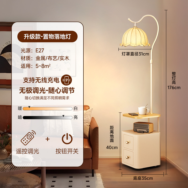 로그 데스크탑 - 흰색 캐비닛 - 무선 충전 - 무단계 디밍, 전체 스펙트럼 눈 보호 소스