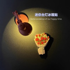 Creative Mini Desk Lamp Refrigerator Magnet Macaron Luminous Message Board Iron-Absorbing Book Holder Cute Home Magnetic Decorative Sticker