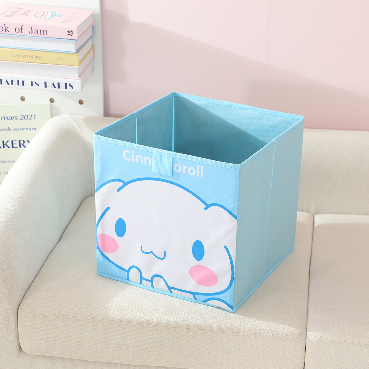 Cartoon Large-Capacity Foldable Storage Box Kuromi Large Lidless Storage Box Fabric Household Glove Box