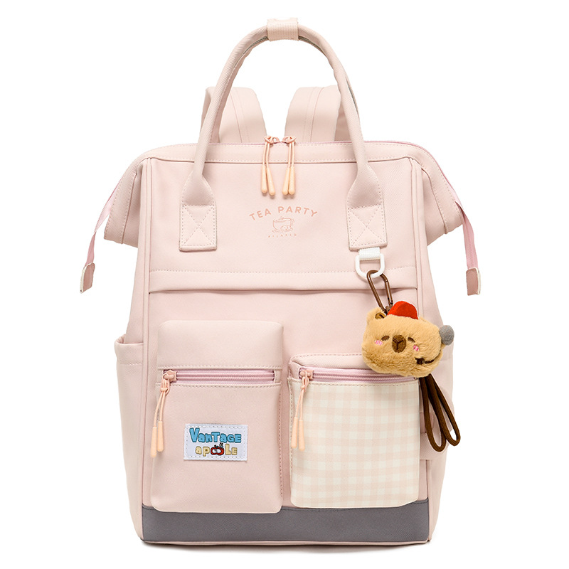Bolsa de maternidad estilo japonés, de gran capacidad y alta estética, mochila para estudiantes, bolsa de maternidad portátil para exteriores, mochila de doble asa al por mayor.