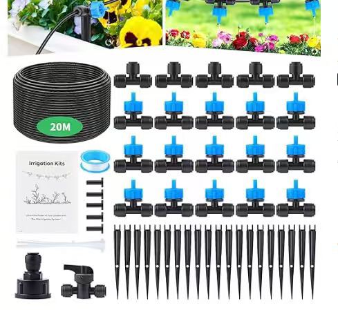 30 metros de riego conjunto de riego automático de riego de flores artefacto de jardín de verduras caja de jardín invernadero de riego por goteo conjunto de sprinkler boquilla de atomización