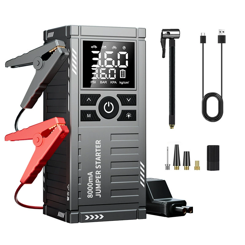 Интеллектуальный цифровой дисплей автомобильный надувной насос высокой мощности аварийного запуска питания все в одном беспроводной автомобильный надувной насос портативный