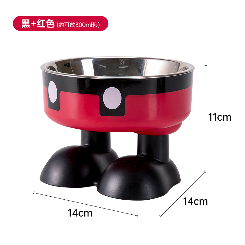 Tazón de acero inoxidable para mascotas antideslizante de gran capacidad para perros para gatos Tazón de pie alto para proteger el cuello Tazón de mascotas al por mayor