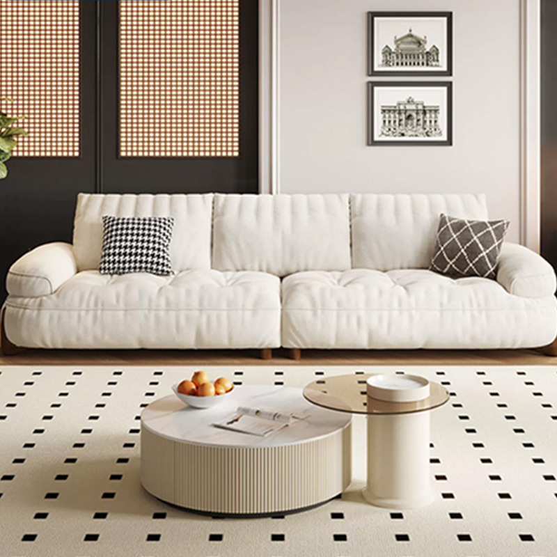 Selección estricta de sofá de tela de gato, sala de estar moderna y simple, sofá de nube de estilo francés para tres personas. image 3