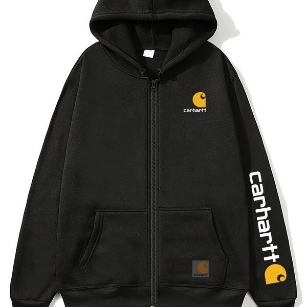 Cross-border new carhartt printed zipper sweater trendy men trendy women couple autumn and winter coat hooded cardigan sweater Cross-border new carhartt printed zipper sweater trendy men trendy women couple autumn and winter coat hooded cardigan sweater