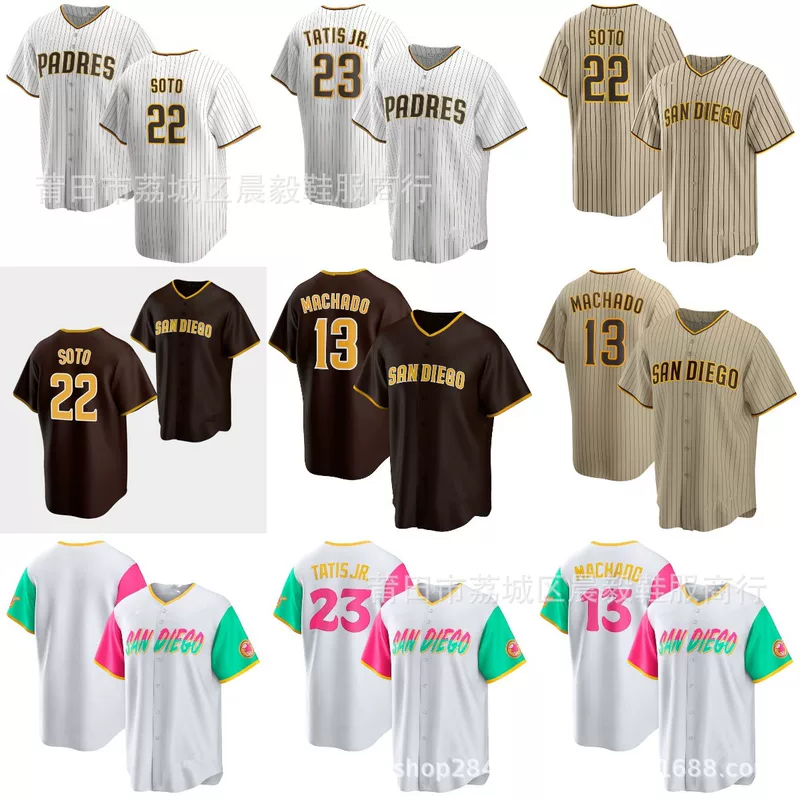 Бейсбольная форма MLB Padres, джерси PADRES TATIS JR.#23 MACHADO#13, для внешних продаж