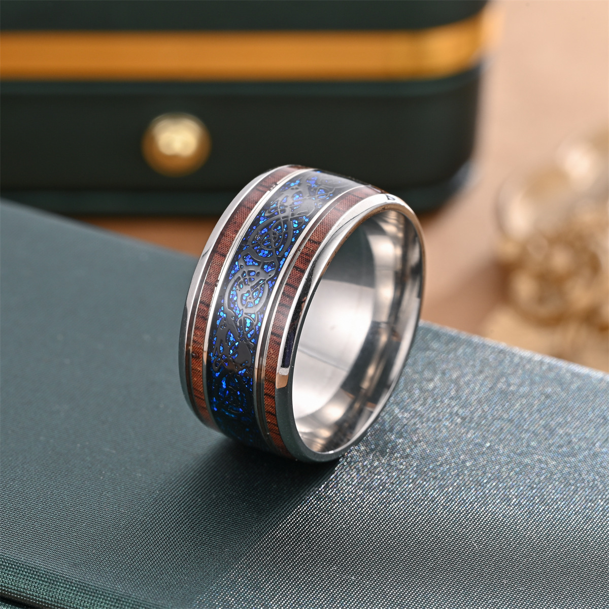 Plating Design Retro Punk Gear 304 Stainless Steel Plating Men's Rings Men Band Rings