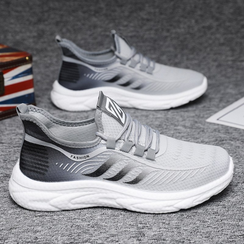 Calzado deportivo nuevo estilo malla transpirable ligero zapatos para correr al aire libre transfronterizo nuevo estilo hombres y mujeres zapatos ligeros de suela suave para hombres
