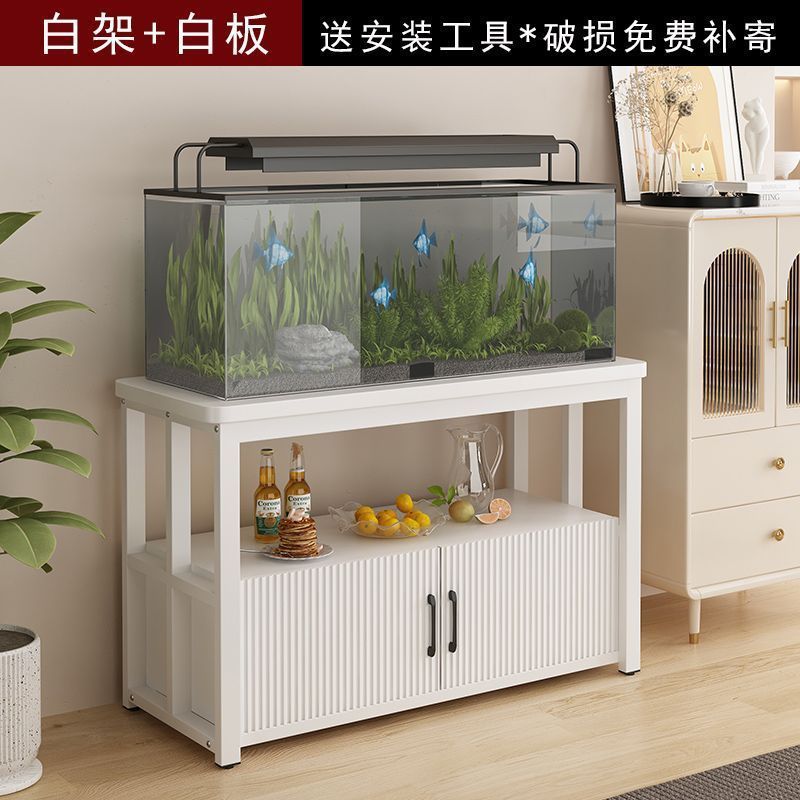 简约鱼缸架带底柜多层金属鱼缸柜储物柜水族箱架子承重底座柜厂家|undefined