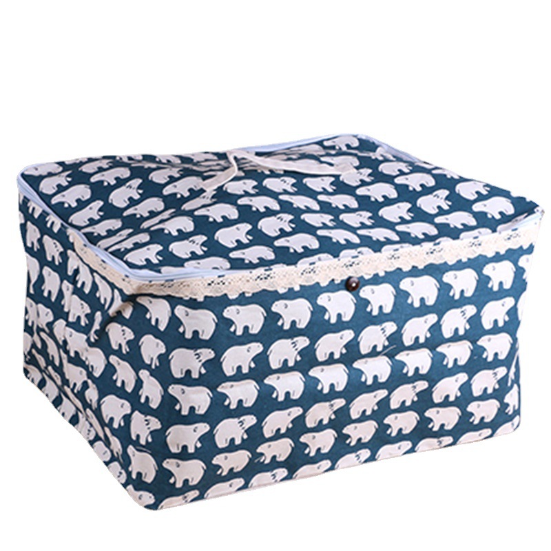 Bolsa de almacenamiento de algodón y lino simple hogar gran caja de almacenamiento de algodón y lino libro de ropa bolsa de organización bolsa de almacenamiento al por mayor