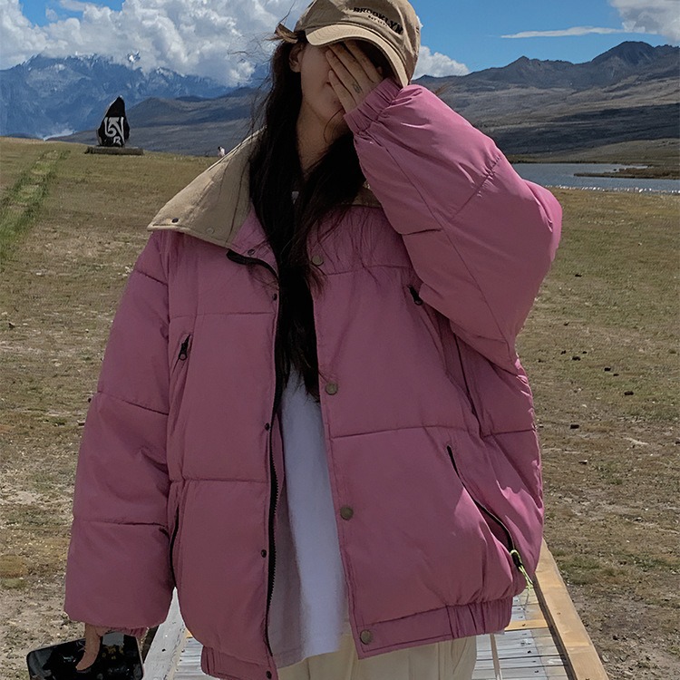 Ropa de algodón para mujeres 2024 invierno nuevo estilo coreano plumón ropa de algodón corto cuello grueso ropa de pan de estudiantes abrigo de moda image 7