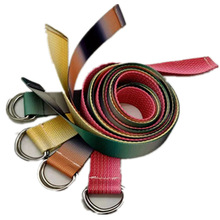 帆布腰带 双环扣幻彩裤带 学生青年韩版加长户外加工制做厂家直销