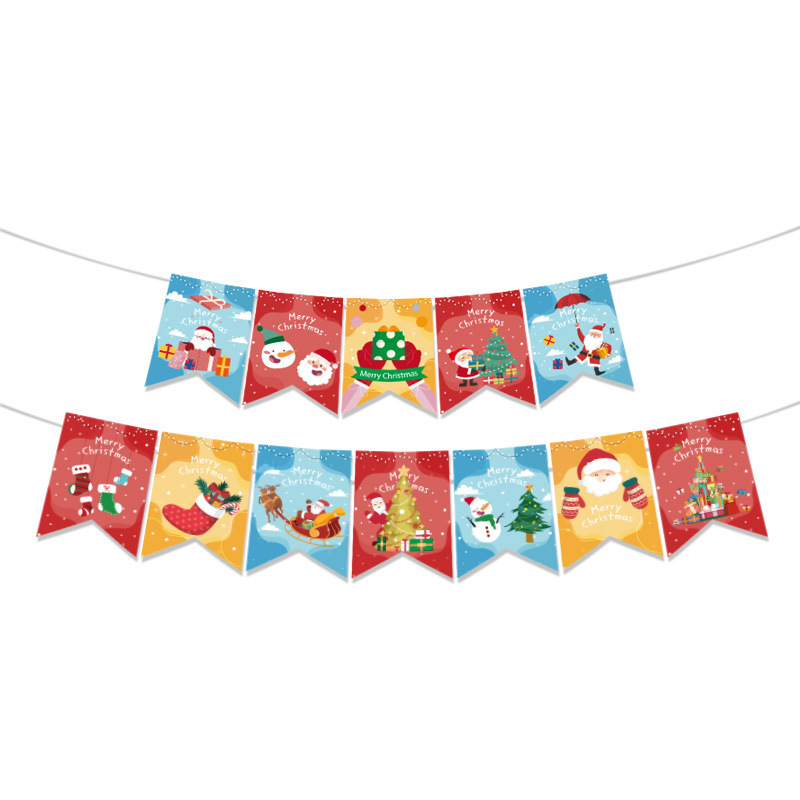 祝日パーティー用品クリスマス旗三角旗花横断幕紙道具装飾品|undefined