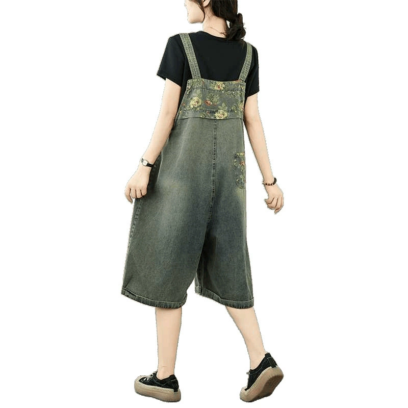 Summer denim overall, trousers, Korean style, plus size