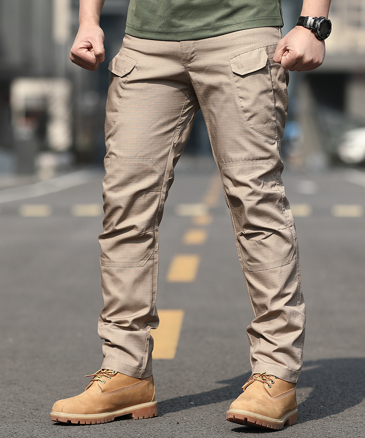 Tactical ix7, Trainings- und Arbeitskleidung, Multi-Bag-Hose, elastische Kampfhose für Herren mit Karomuster_voghion.com