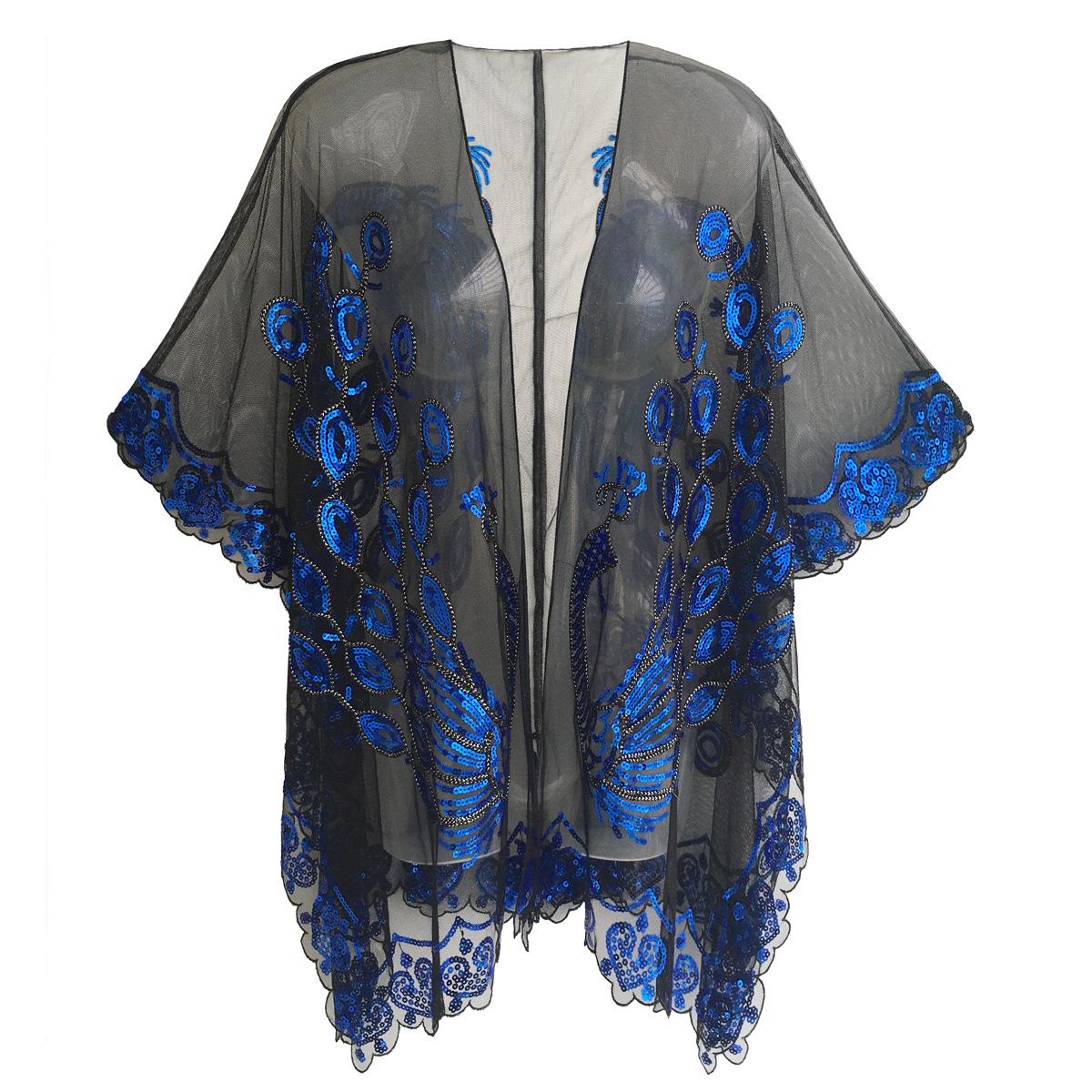 Transfronterizo 1920 europeo y americano lentejuelas vestido de noche fiesta cena vestido chal Gatsby lentejuelas chal prendas de vestir exteriores