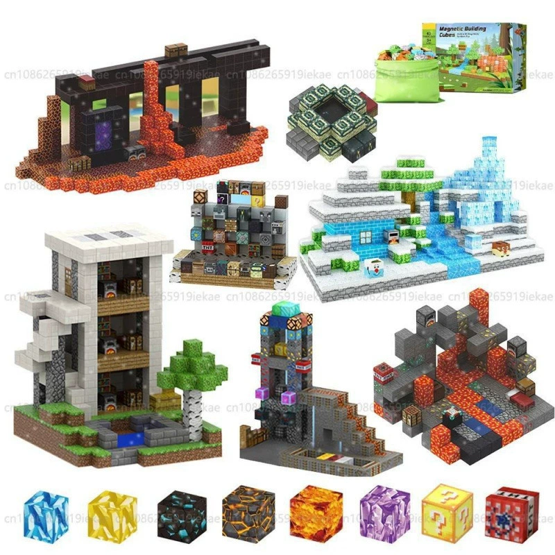 Магнитные строительные блоки Mine World Cube Magnet World набор