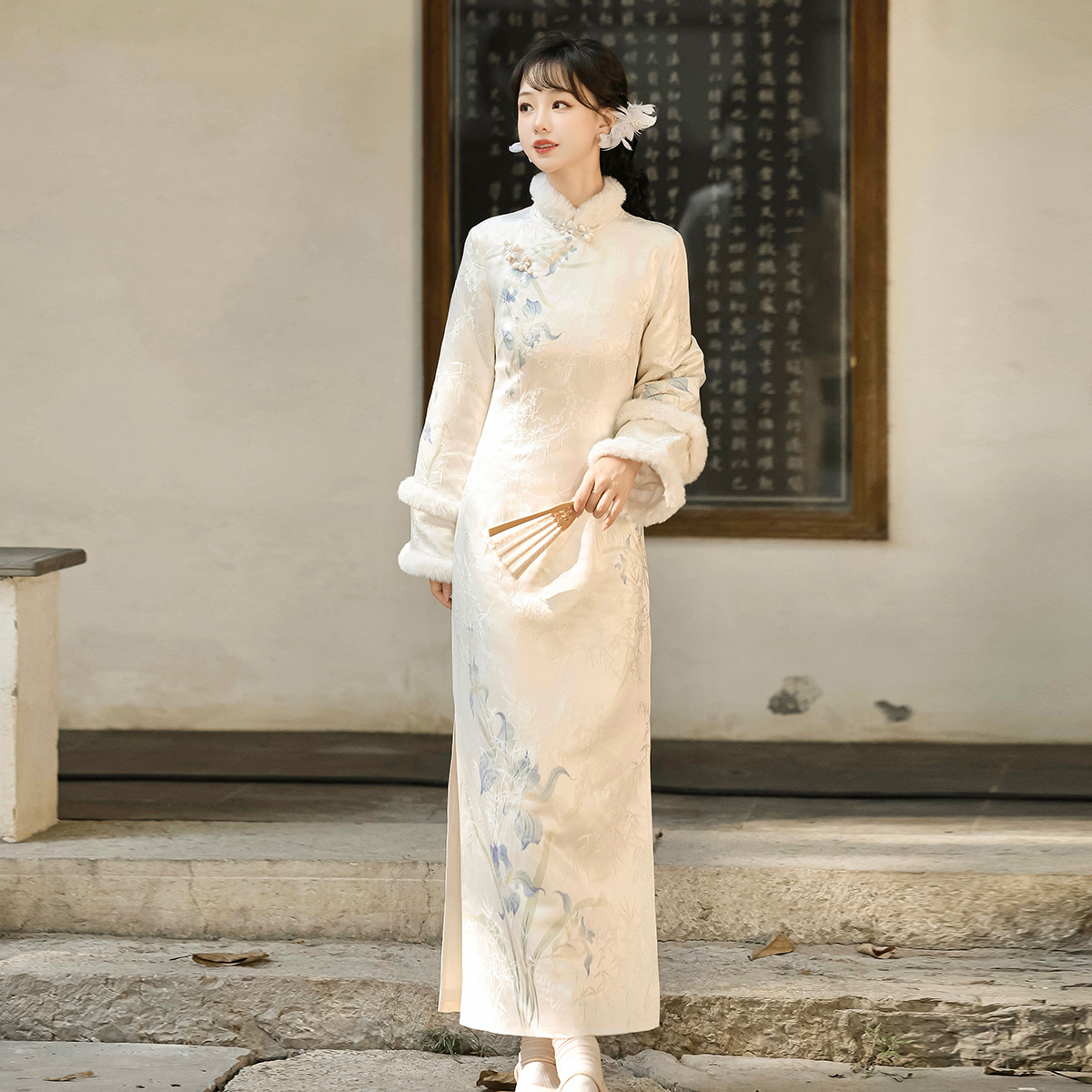 Diseño original Iris belleza nueva ropa de mujer china estilo nacional diario nuevo otoño invierno cheongsam X160