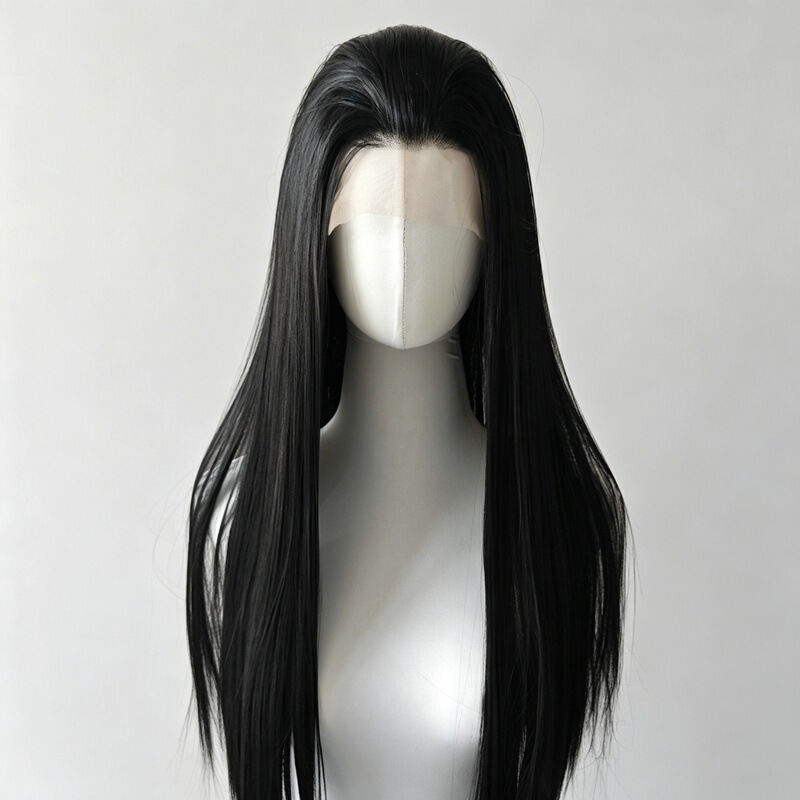 13×4 Hand-Woven Black Long Straight Hair Wig for Women Full Head Wig Xuchang Middle Part 26inch Wig Headgear Cross-Border 13×4 Hand-Woven Black Long Straight Hair Wig for Women Full Head Wig Xuchang Middle Part 26inch Wig Headgear Cross-Border
