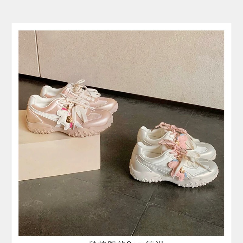 Original 8cm Height-Increasing Thick-Soled Sneakers with Pony Decoration, Casual Running Shoes, Racing Shoes, Dad Shoes