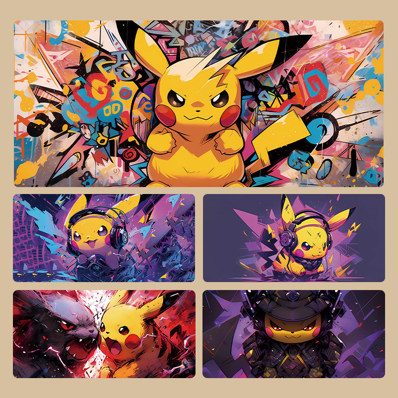 Pikachu Mouse Pad Extra Large Pokemon Cartoon Cute Boys and Girls Game Anime Keyboard Office Desk Pad