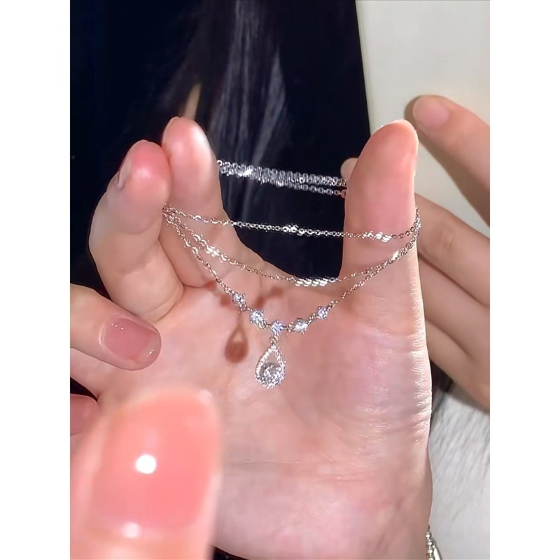 S999纯银「鱼人之泪」项链女超闪轻奢小众配饰送女友闺蜜礼物|undefined
