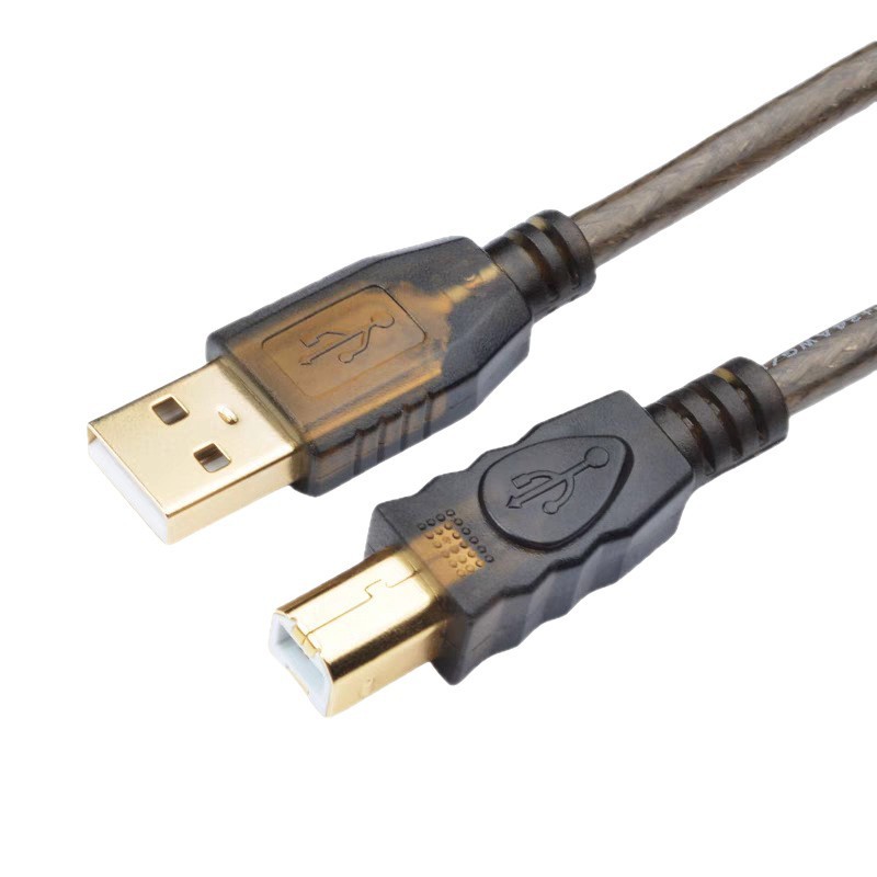 全銅印刷ケーブル USB2.0 スクエアポートユニバーサルプリンタデータケーブルコンピュータ透明黒シールド印刷ケーブル 1.5 メートル|undefined