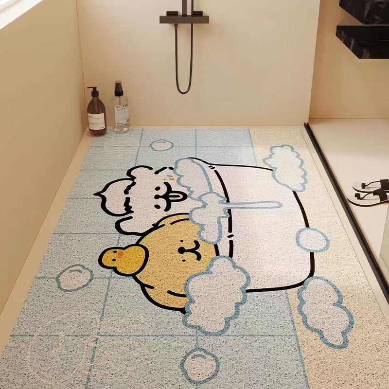New Cartoon Hollow-Out Silk Loop Floor Mat, Drainage Foot Mat, Non-Slip, Cuttable Carpet for Bathroom and Shower Use New Cartoon Hollow-Out Silk Loop Floor Mat, Drainage Foot Mat, Non-Slip, Cuttable Carpet for Bathroom and Shower Use