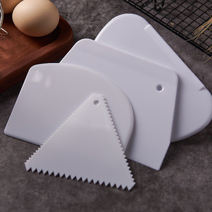 Plastic scraper semicircle soft scraper trapezoidal triangle serrated cake cream scraper noodle cutter sausage powder extra large