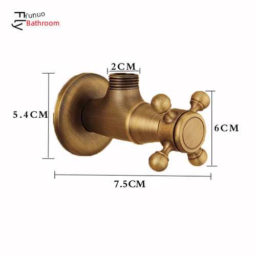 Antique-style full copper triangular valve, ornate retro thick cold and hot triangular valve wholesale, black triangular valve explosion-proof water shut-off valve
