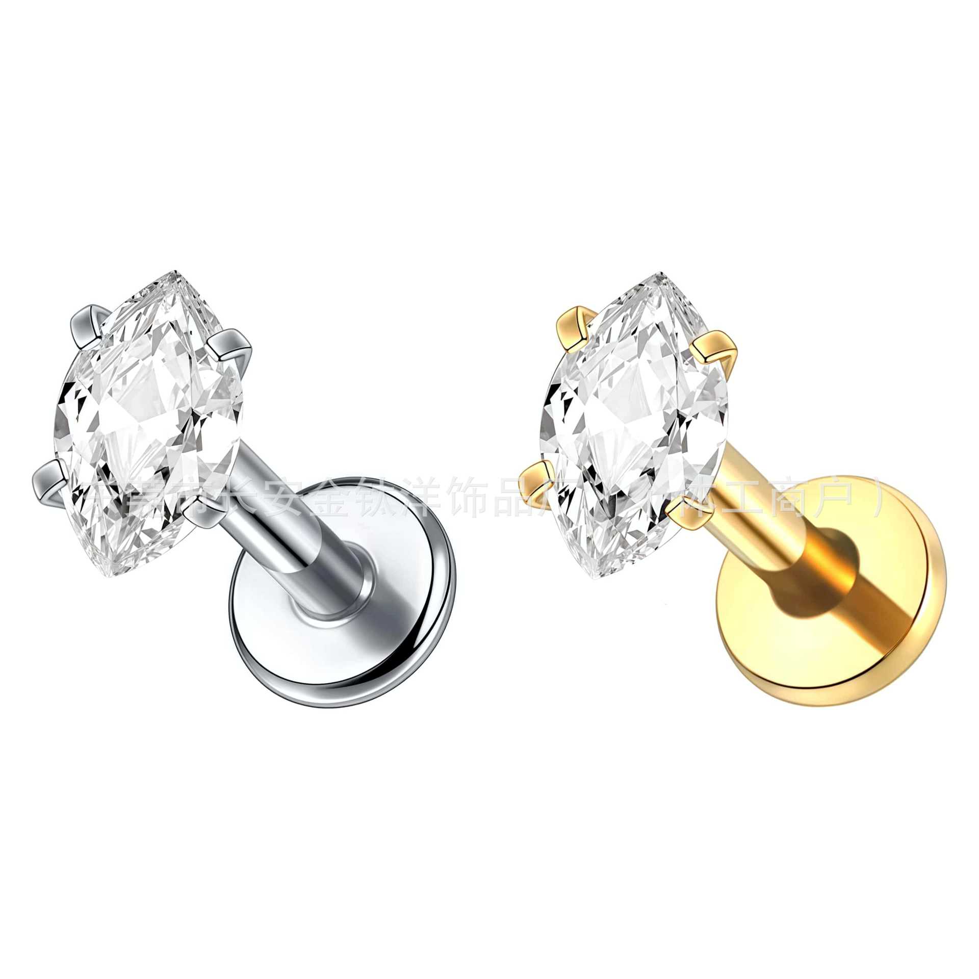 Pointed titanium steel lip stud product view