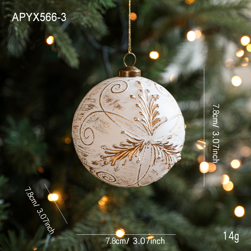 Nuevo plástico oro blanco bola de Navidad colgante mate retro ligero de lujo regalo de copo de nieve colgante árbol de Navidad