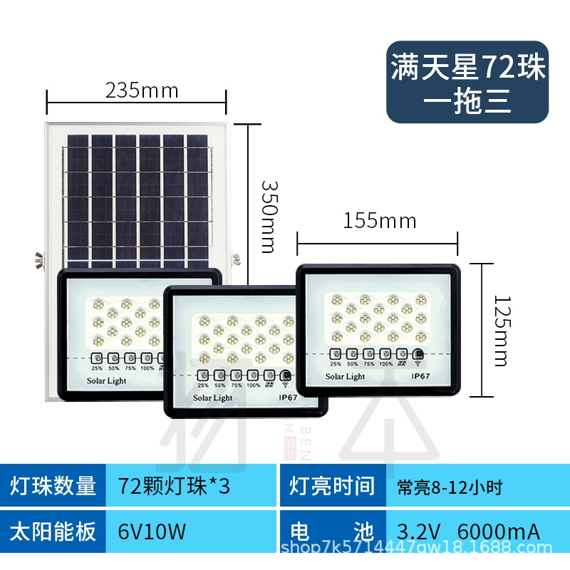 Световая прожекторная лампа на солнечных батареях с LED уличный светильник, освещение для беседки
