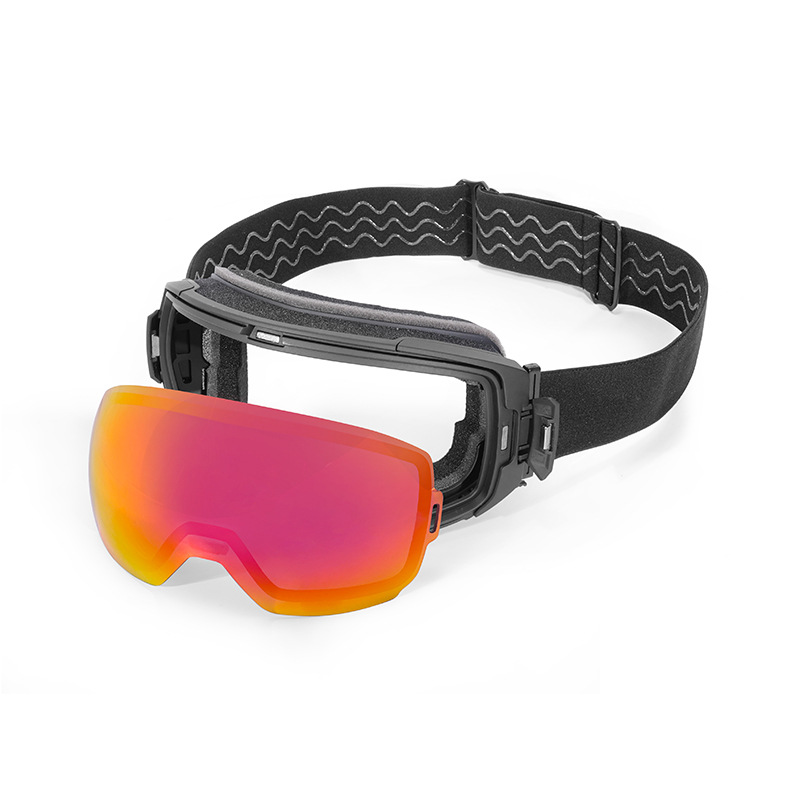 Ochelari de snowboard cu câmp vizual larg, hiperboloizi magnetici, polarizare dublă anti-aburire și anti-UV_voghion.com