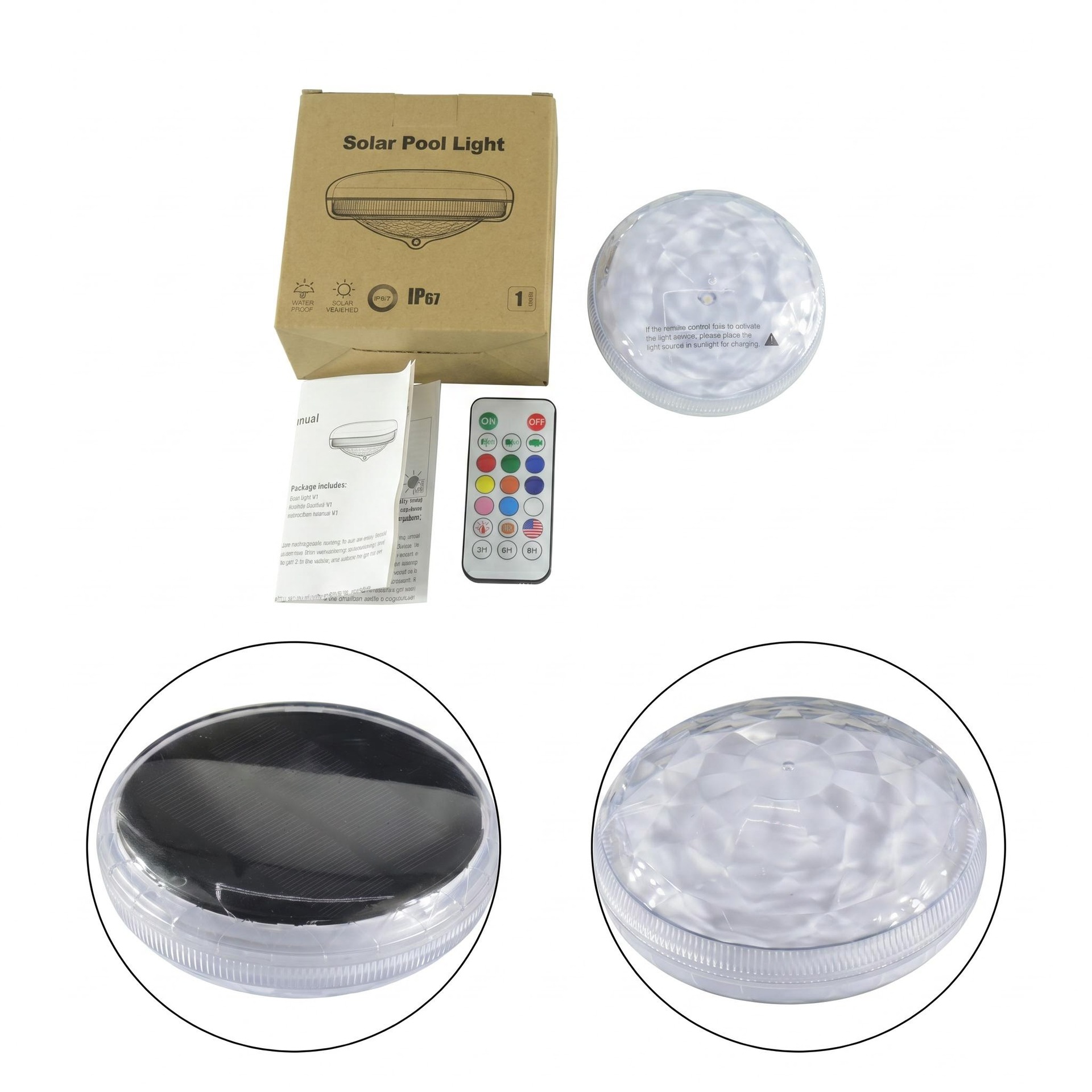 Luz Solar Flotante para Piscina Impermeable IP67 con Control Remoto RGB para Piscina y Estanque image 3