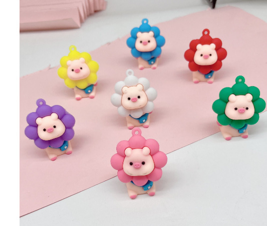 Семь цветов Sun Piggy распределены случайным образом (с плавающими шариками + линиями).