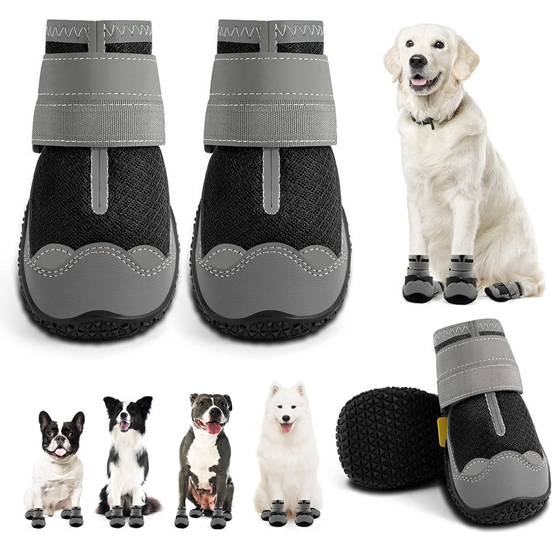 Nuevos zapatos para perros de primavera, verano, Otoño e Invierno Nueva malla transpirable Golden Retriever DEMU zapatos para perros de fábrica