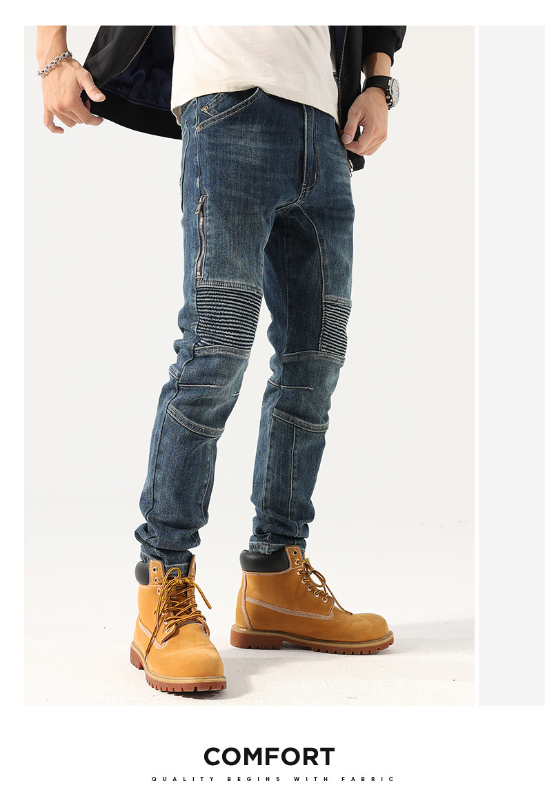 Jeans de moto pour hommes, pantalons mollets extensibles, collants de cyclisme_voghion.com