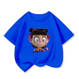 跨境童装批发儿童短袖男童女童纯色T恤上衣幼儿园班服活动服定 制