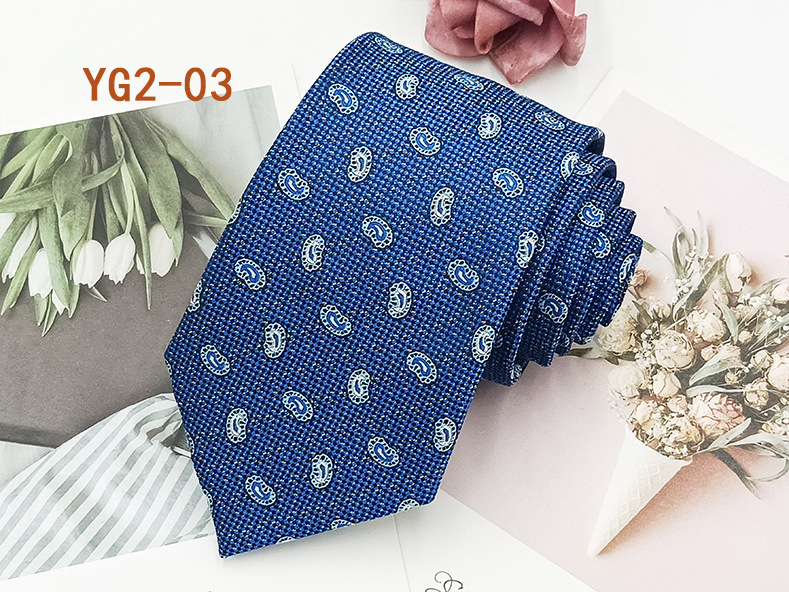 Corbata informal de negocios para hombre, en stock de fábrica, estilo nuevo atado a mano, diseño paisley, jacquard de poliéster y seda, 8 cm