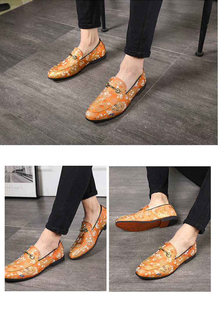 Novi modni čevlji Klasični vezeni moški čevlji s koničastim vzorcem, enojni čevlji z lenim fižonom_voghion.com