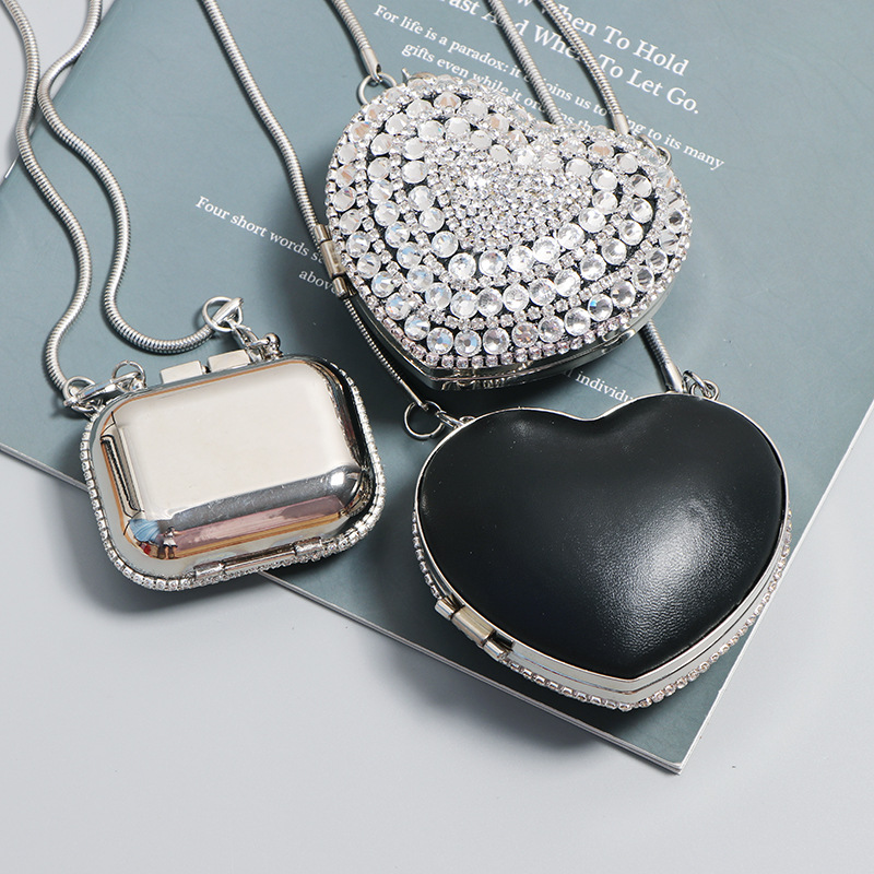 86g Weight Magnetic Buckle Closure Type Chain Strap Type Evening Bag Bags Type Casual, Party Occasion Acrylic Material Solid Color Pattern All Seasons Season Women's Gender Diamond Design Streetwear Style Heart-shaped, Square Shape Acrylic Solid Color Heart-shaped Square Evening Bags 11