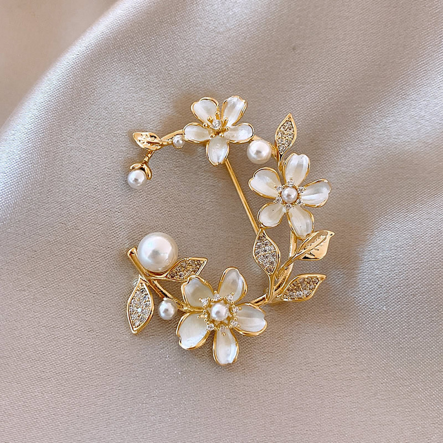 Pulsera flor esmaltada oversize para mujer joya floral 3d_voghion.com