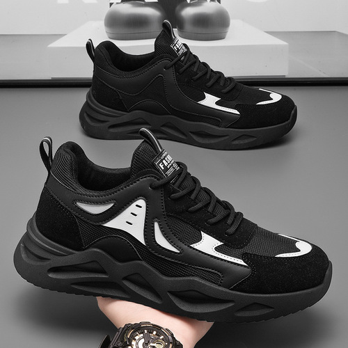 New Spring Men's Shoes Breathable Mesh Shoes Men's Sports Shoes Trendy Versatile Thick Sole Casual Dad Shoes