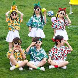 夏款花朵翻领童衬衫夏季短袖开衫2024男童百搭休闲上衣新品服装