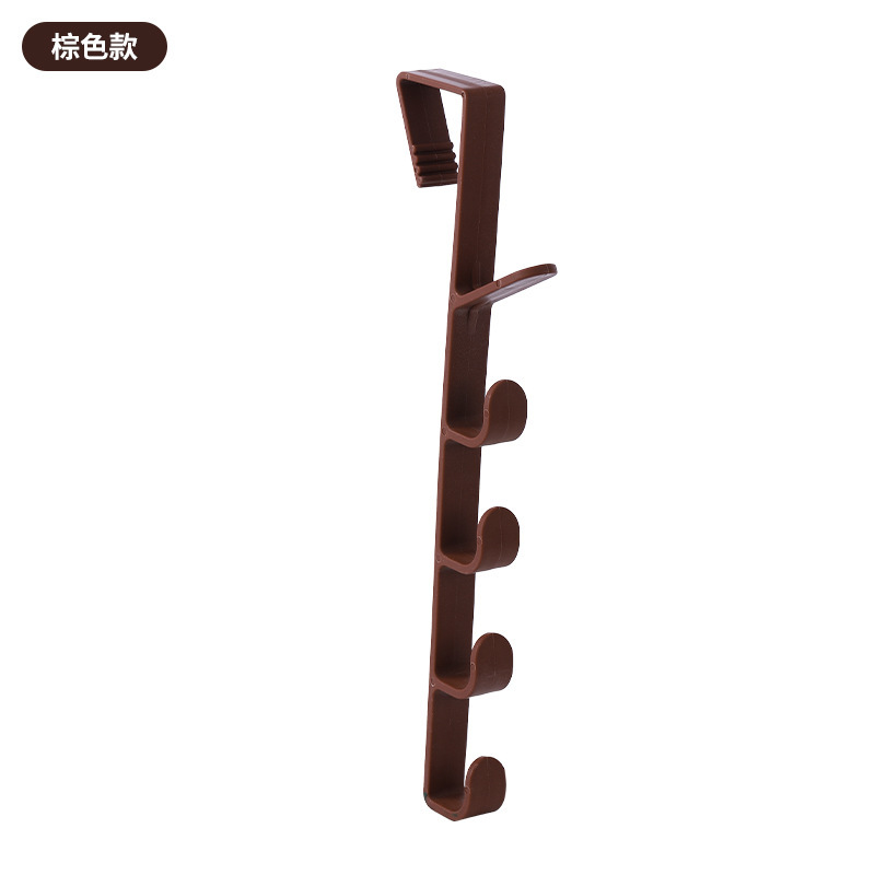(2개) 도어 백 5 후크 수직 스트립 코트 후크 가방 옷장 문 다기능 보관 교수형 기숙사 침대 후크