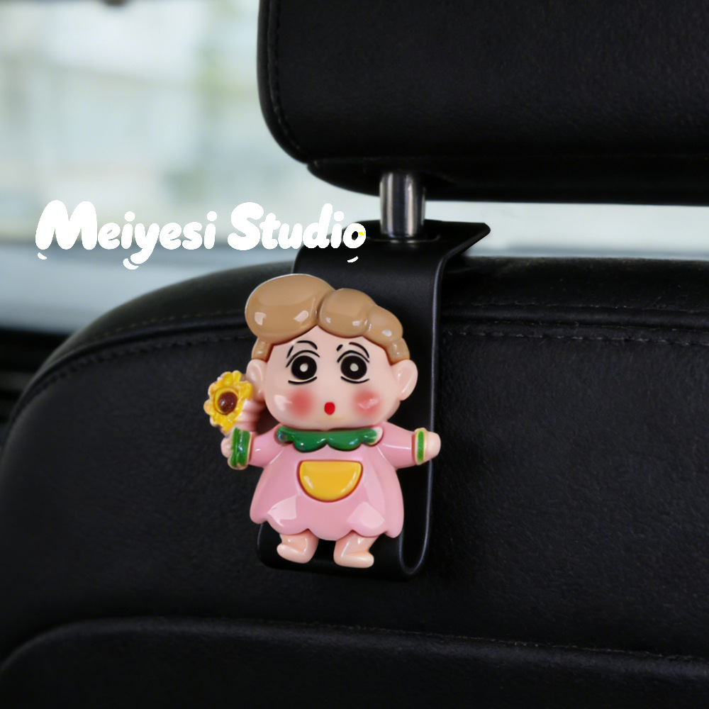 Gancho para coche, almacenamiento trasero multifuncional para coche, lindo coche de dibujos animados, asiento delantero, trasero, gancho de almacenamiento